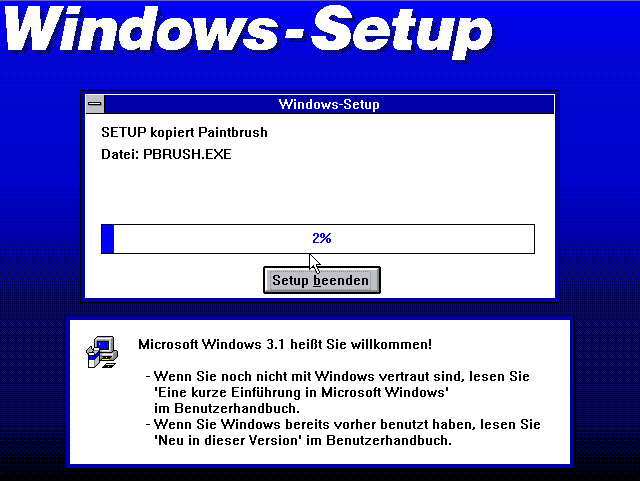 Windows 3.1-Installationsroutine