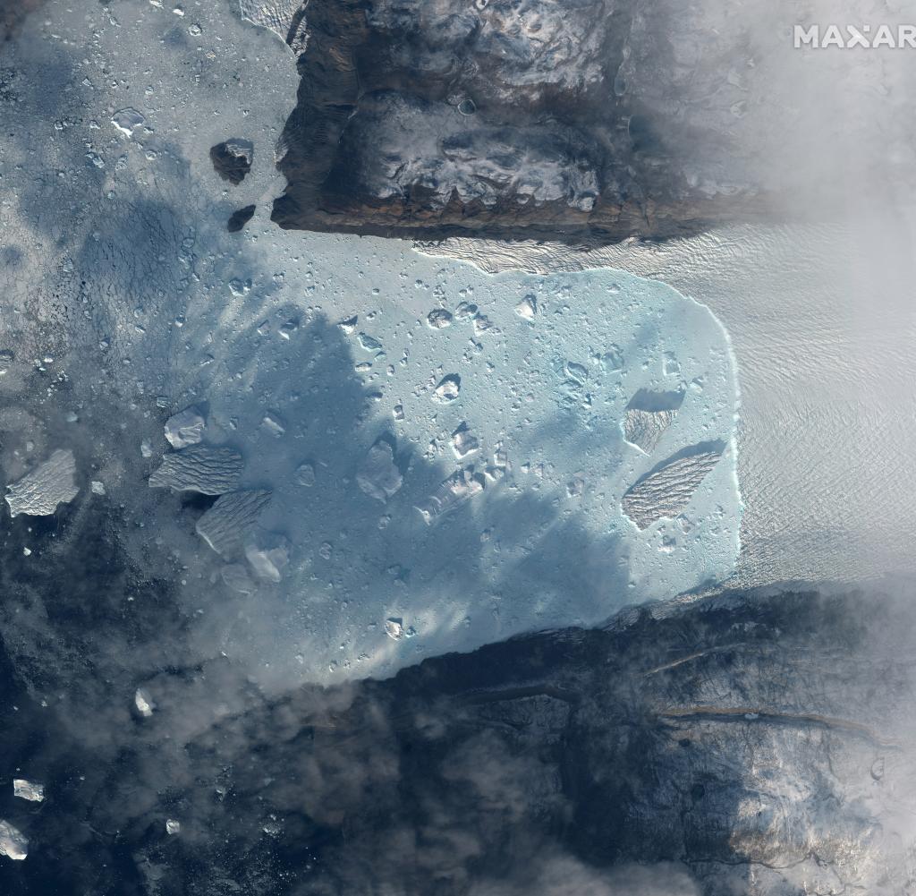Satellitenbild des Tracy-Gletschers in Grönland